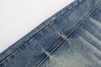 Denim Wash Wide Leg Half Pants WN25644