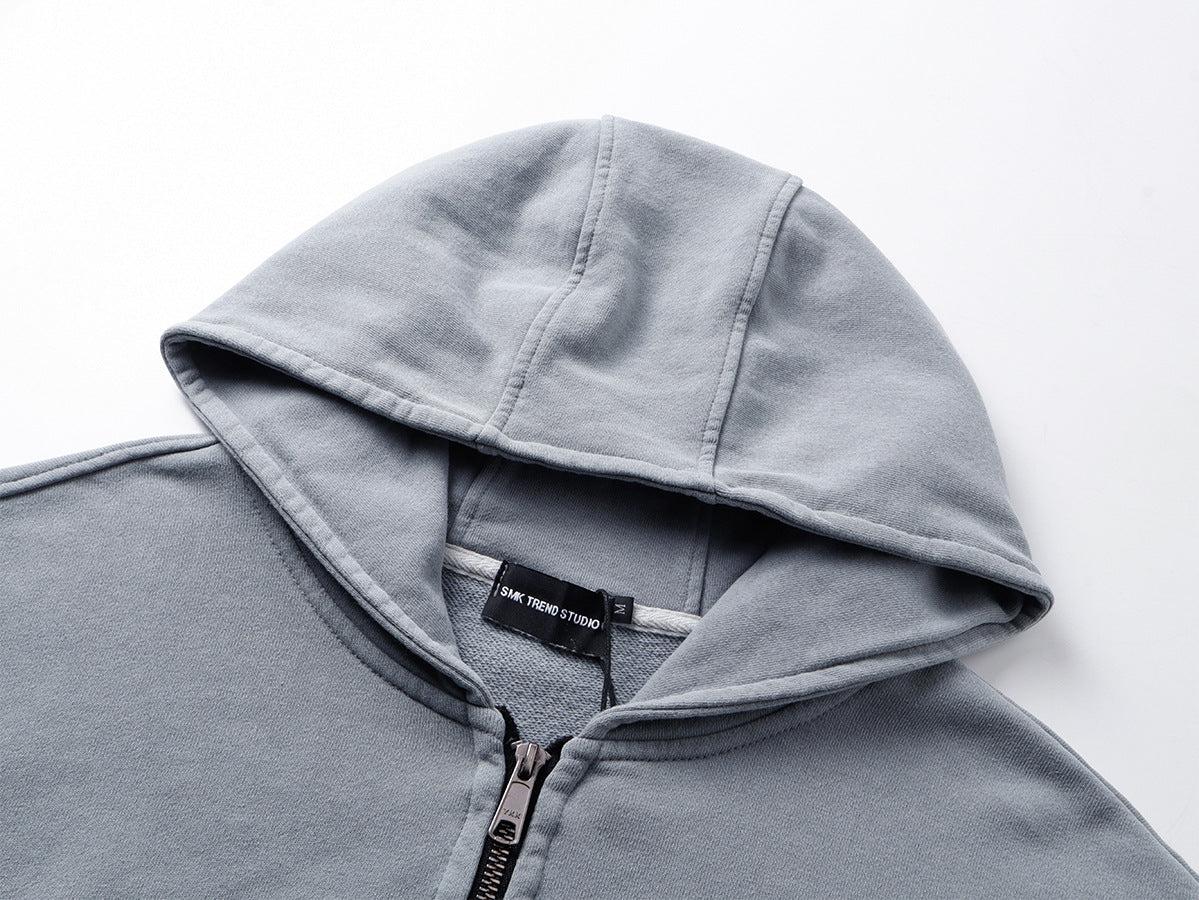 Heavyweight Wash Damage Zipper Hoodie WN25592