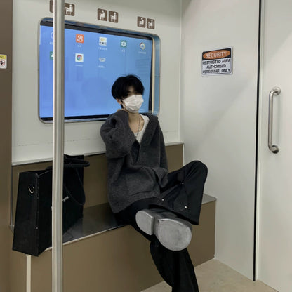 Oversize Hooded Knit Cardigan WN19928