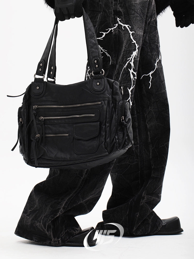 Washed Multi-Pocket Shoulder Bag WN18689