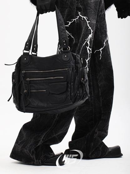 Washed Multi-Pocket Shoulder Bag WN18689