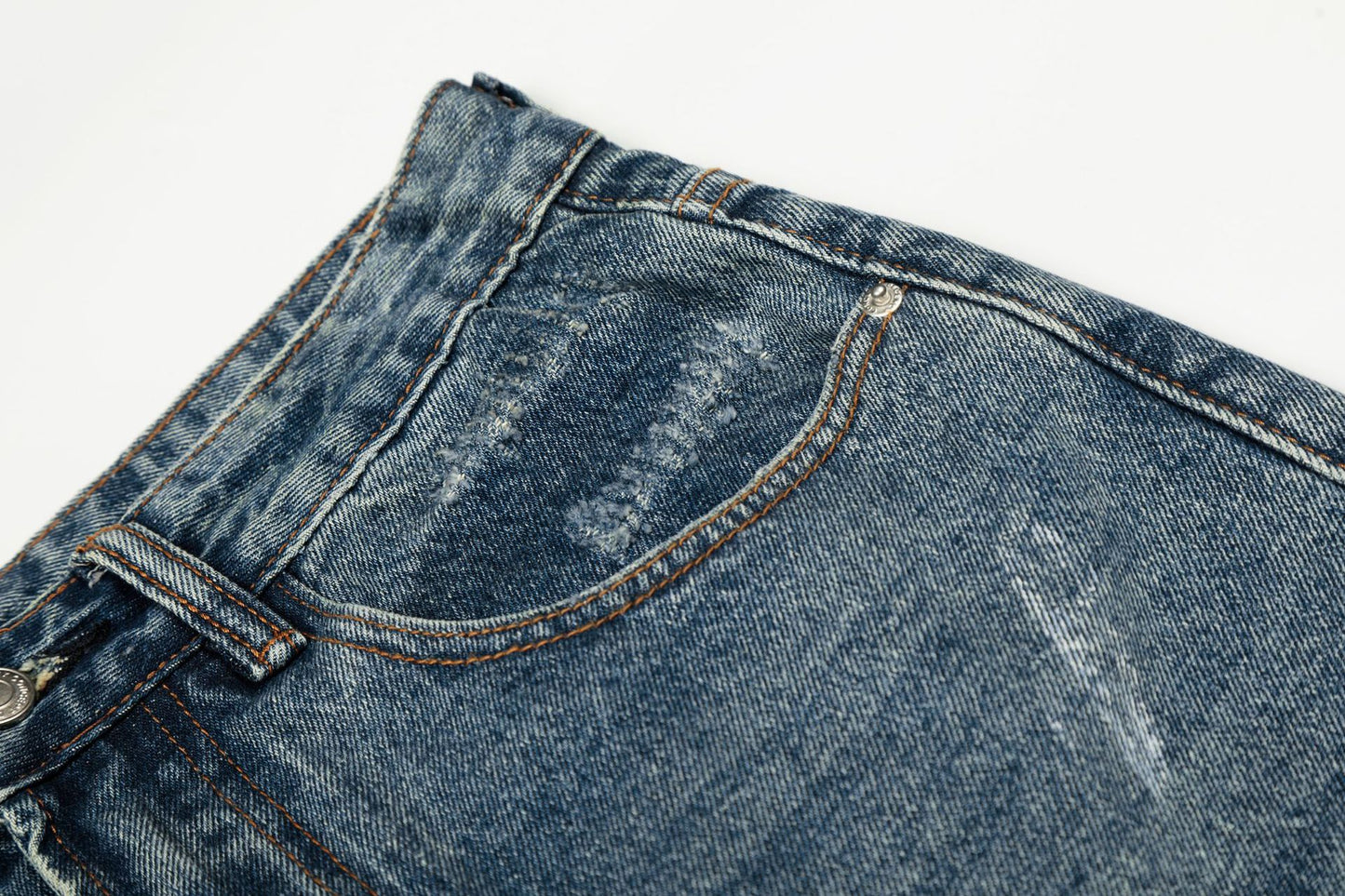 Paint Splatter Curved Denim Jeans WN26128