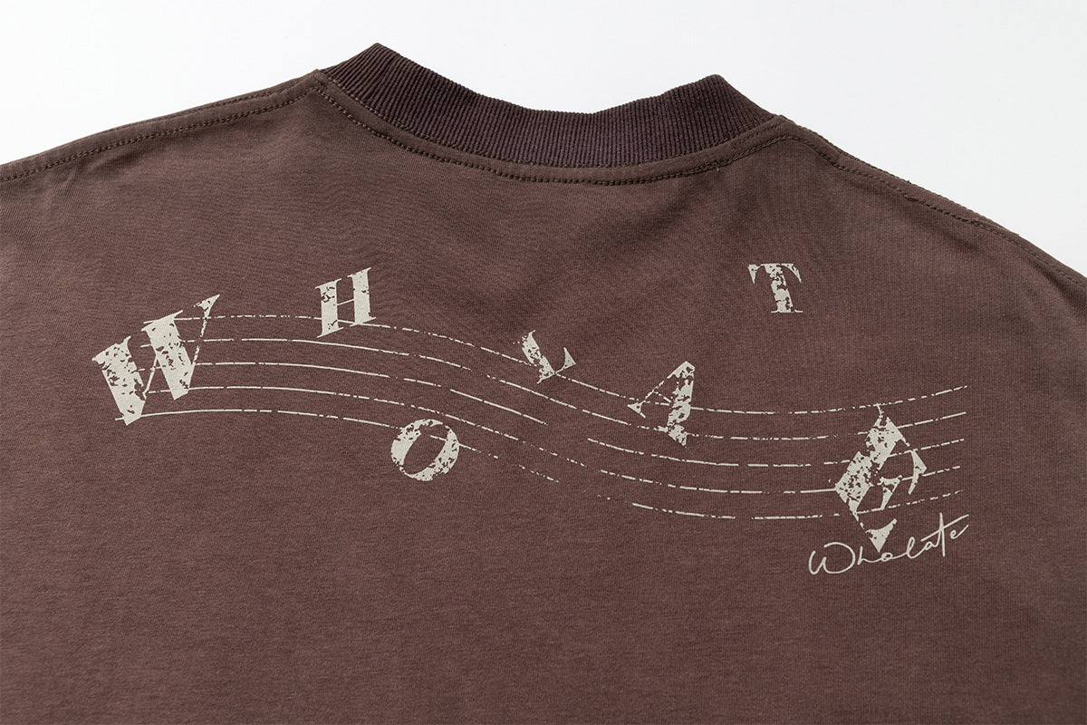 Instrument Print Washed Short Sleeve T-Shirt WN25477