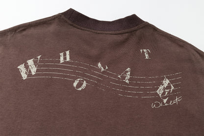Instrument Print Washed Short Sleeve T-Shirt WN25477