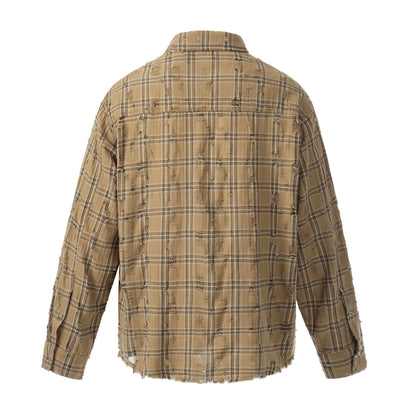 Plaid Damage Wash Long Sleeve Shirt WN25716
