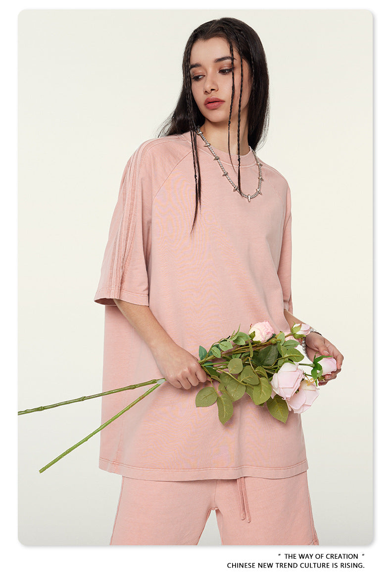 Oversize Washed Short-sleeve T-shirt WN6458