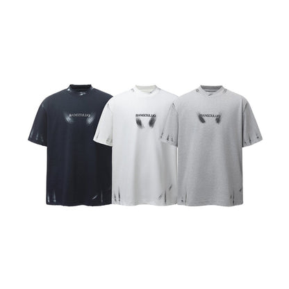 Paint Letter Short Sleeve T-Shirt WN26752
