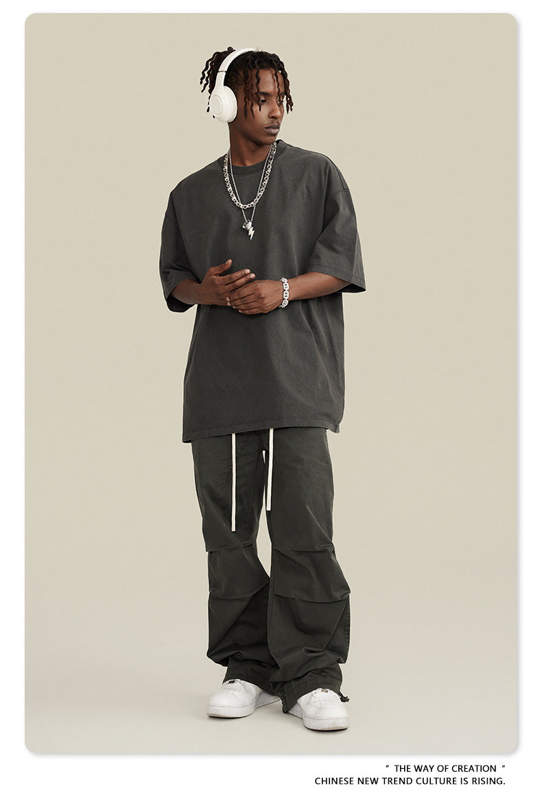 Washed Oversize Short-sleeve T-shirt WN6457