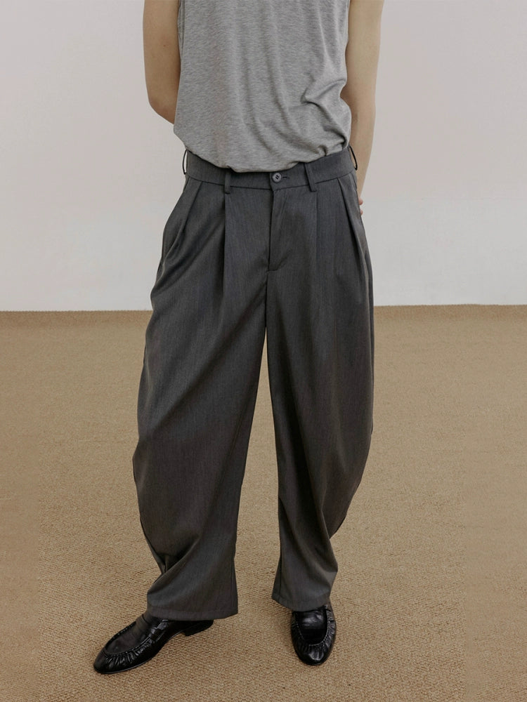 Pleated Curved Leg Trousers WN21548