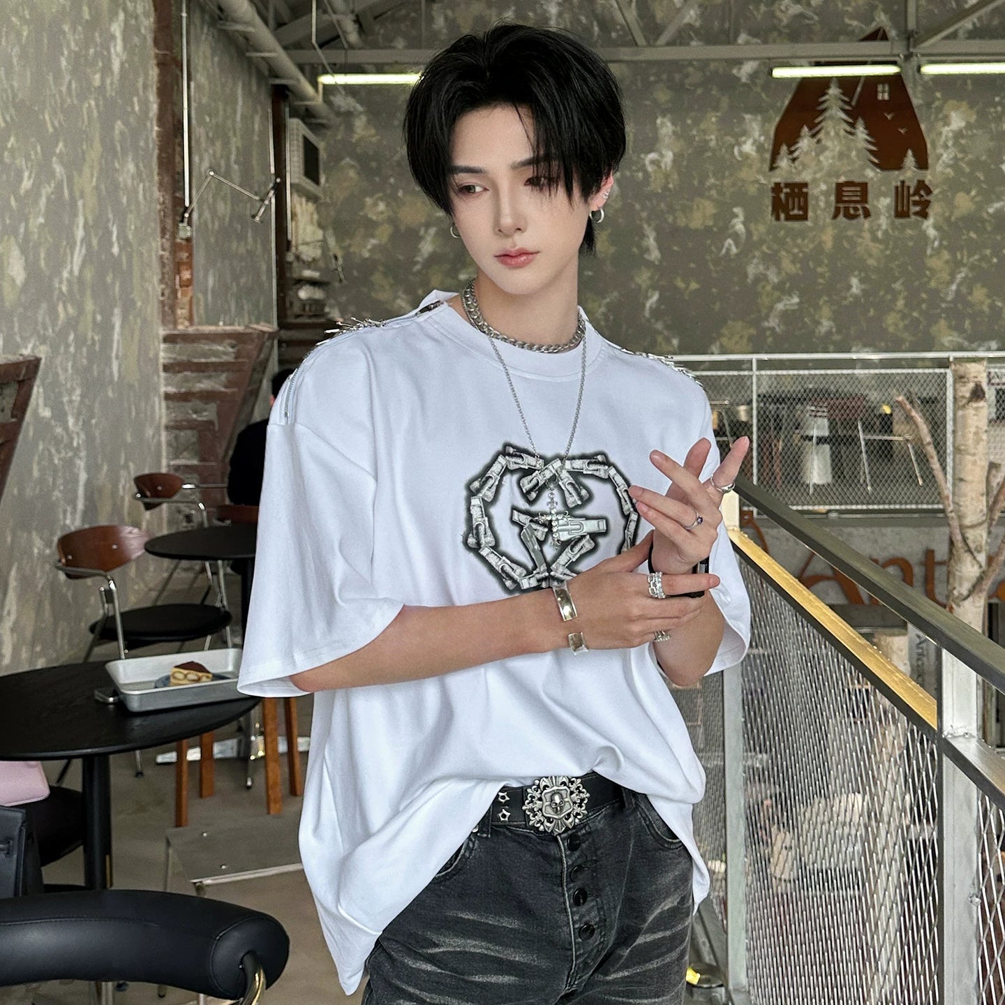 WN25135 Yang Yifan trendy brand belt men's belt jeans belt youth Korean style men's personalized perforated new product WN25135