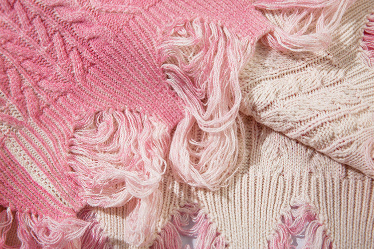 Damage Hem Knit Cardigan WN11418