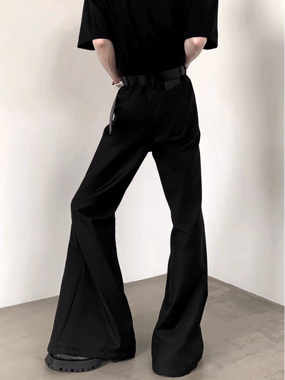Pleats Design Extended Length Flare Trousers WN20338
