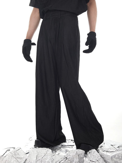 Draped Wide Leg Denim Jeans WN18629