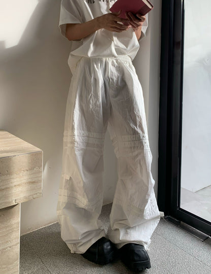 Multi-Layer Deconstructed Draping Wide Leg Pants WN19752