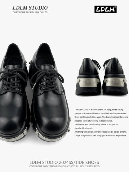 Thick Sole PU Leather Derby Shoes WN21249
