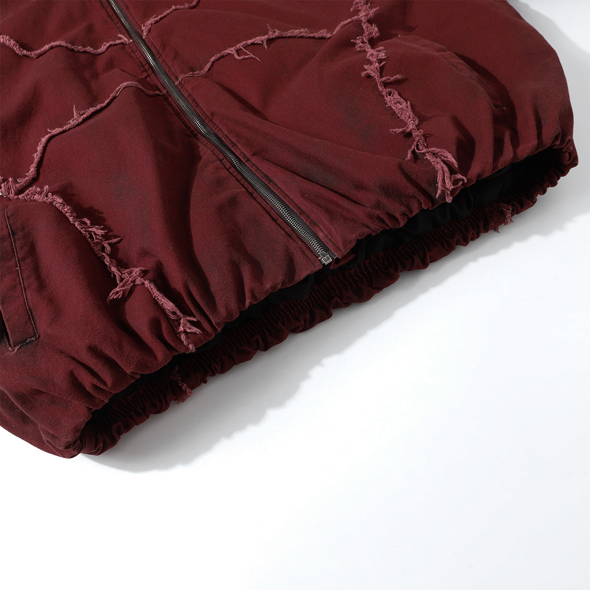 Raw Edge Heavy Wash Thick Puffer Jacket WN12696