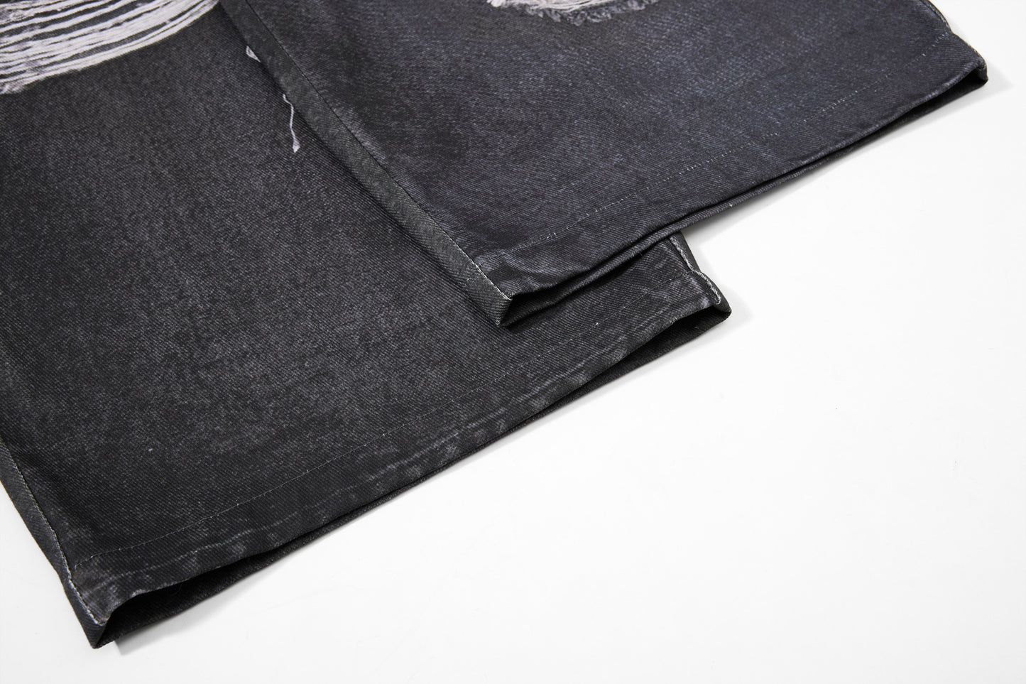Star Damage Washed Wide Leg Denim Jeans WN25519