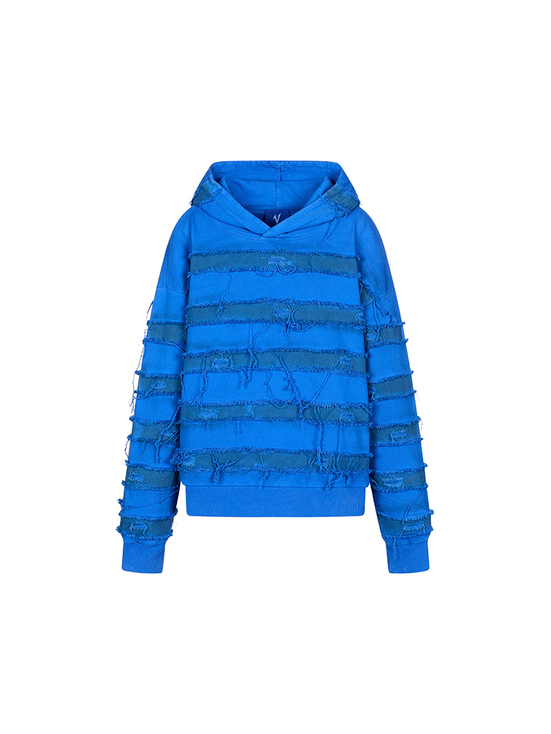 Mix Fringe Design Denim Hoodie WN20990