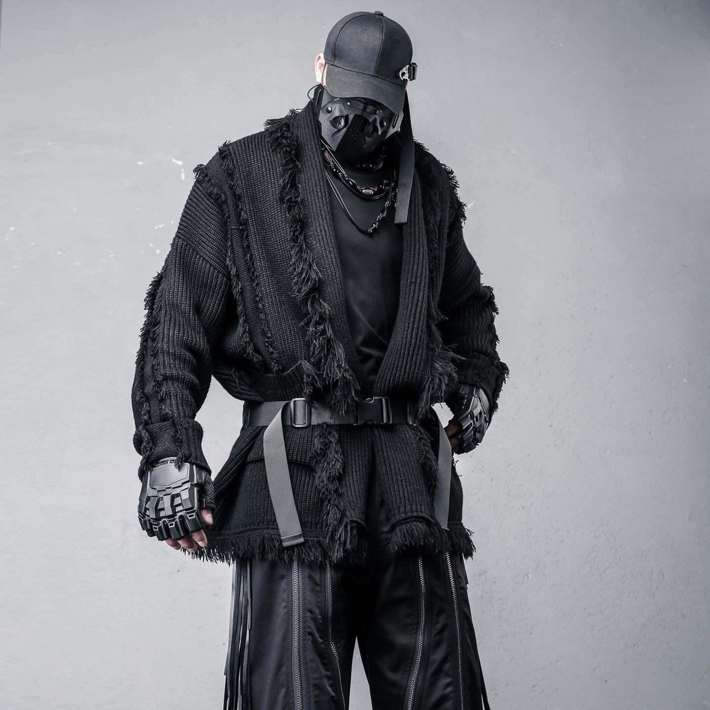 Irregular Fringe Oversize Knit Cardigan WN22363