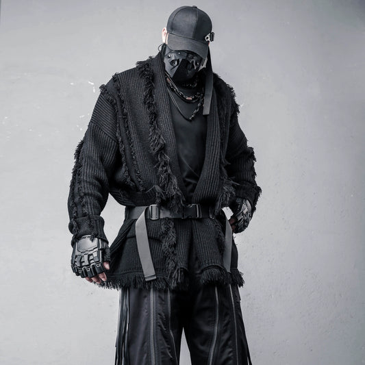 Irregular Fringe Oversize Knit Cardigan WN22363