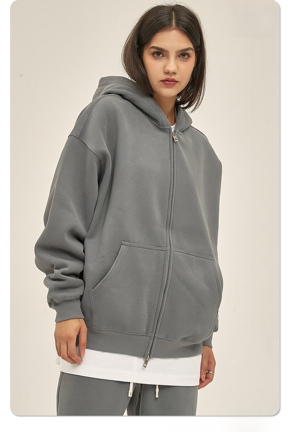 Oversize Heavyweight Zipper Hoodie & Heavyweight Sweatpants Setup WN6640