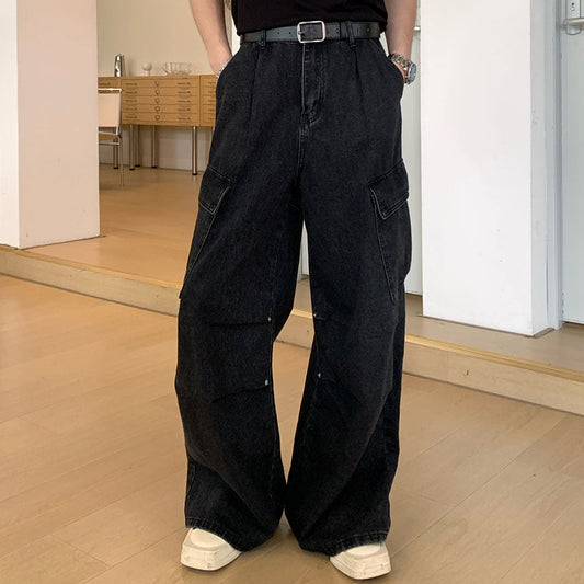 Wide Leg Cargo Denim Jeans WN24931