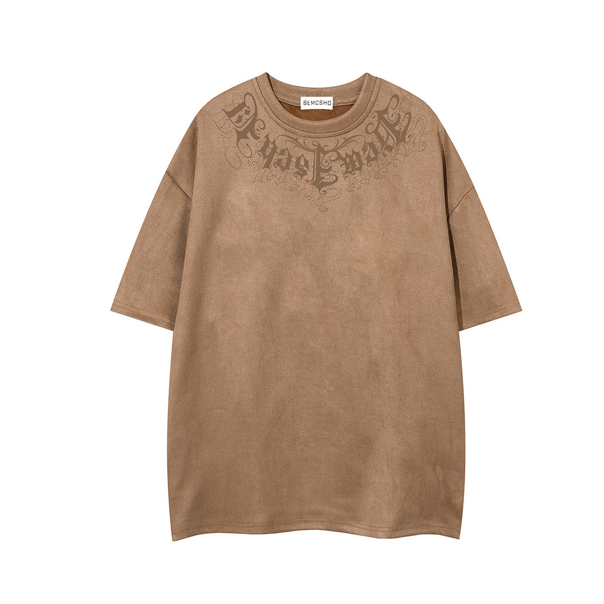 Suede Graphic Print Short Sleeve T-Shirt WN25721
