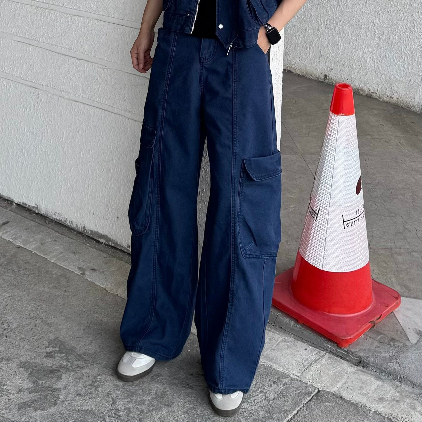 Short Sleeve Jacket & Wide Leg Cargo Pants Setup WN25320