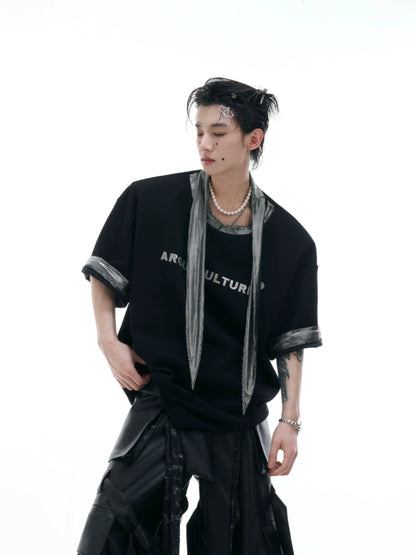 Silver Tie Design Metal Print Short Sleeve T-Shirt WN18327