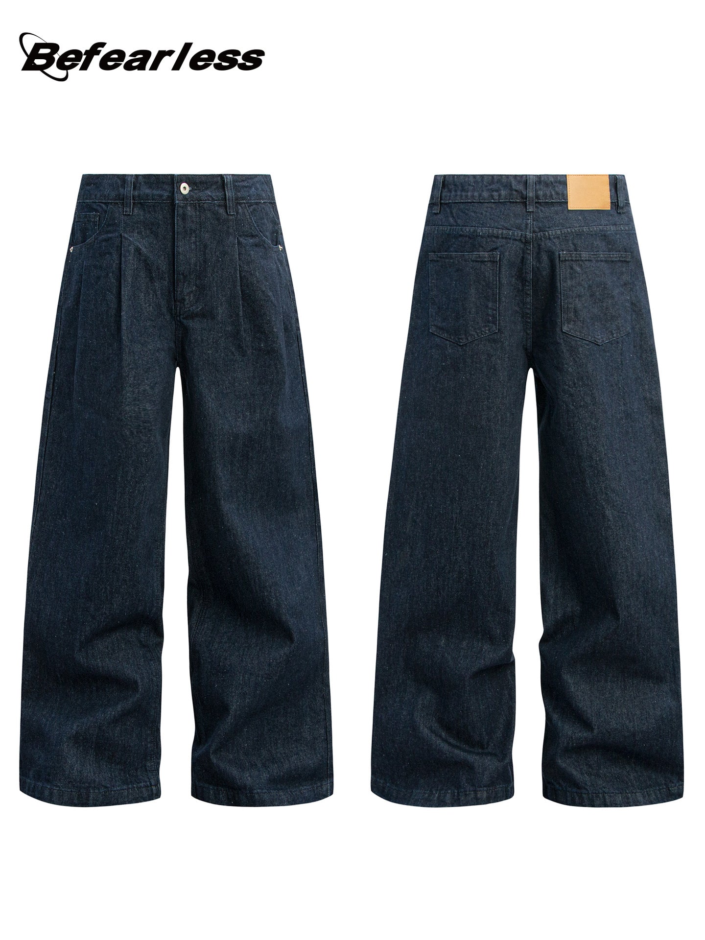 Raw Denim Wide Leg Straight Jeans WN26327