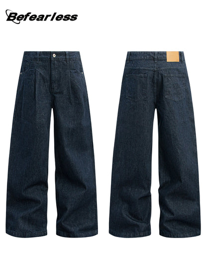 Raw Denim Wide Leg Straight Jeans WN26327