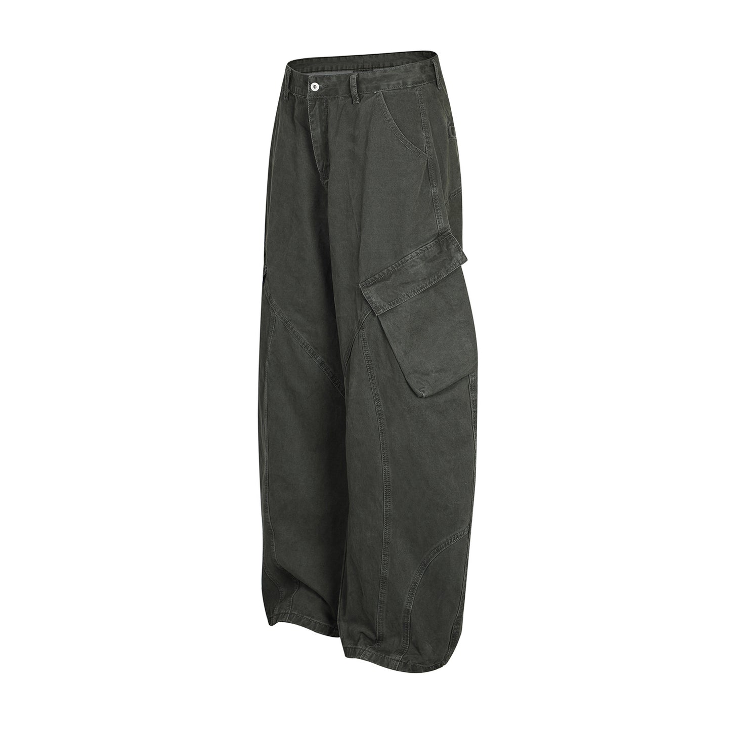 Multi-Pocket Washed Deconstructed Wide Leg Cargo Pants WN18582