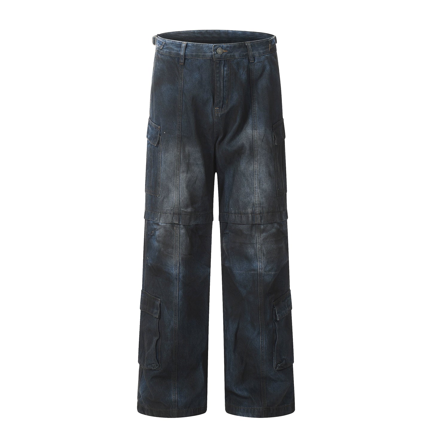 Tie Dye Straight Leg Workwear Denim Jeans WN8160