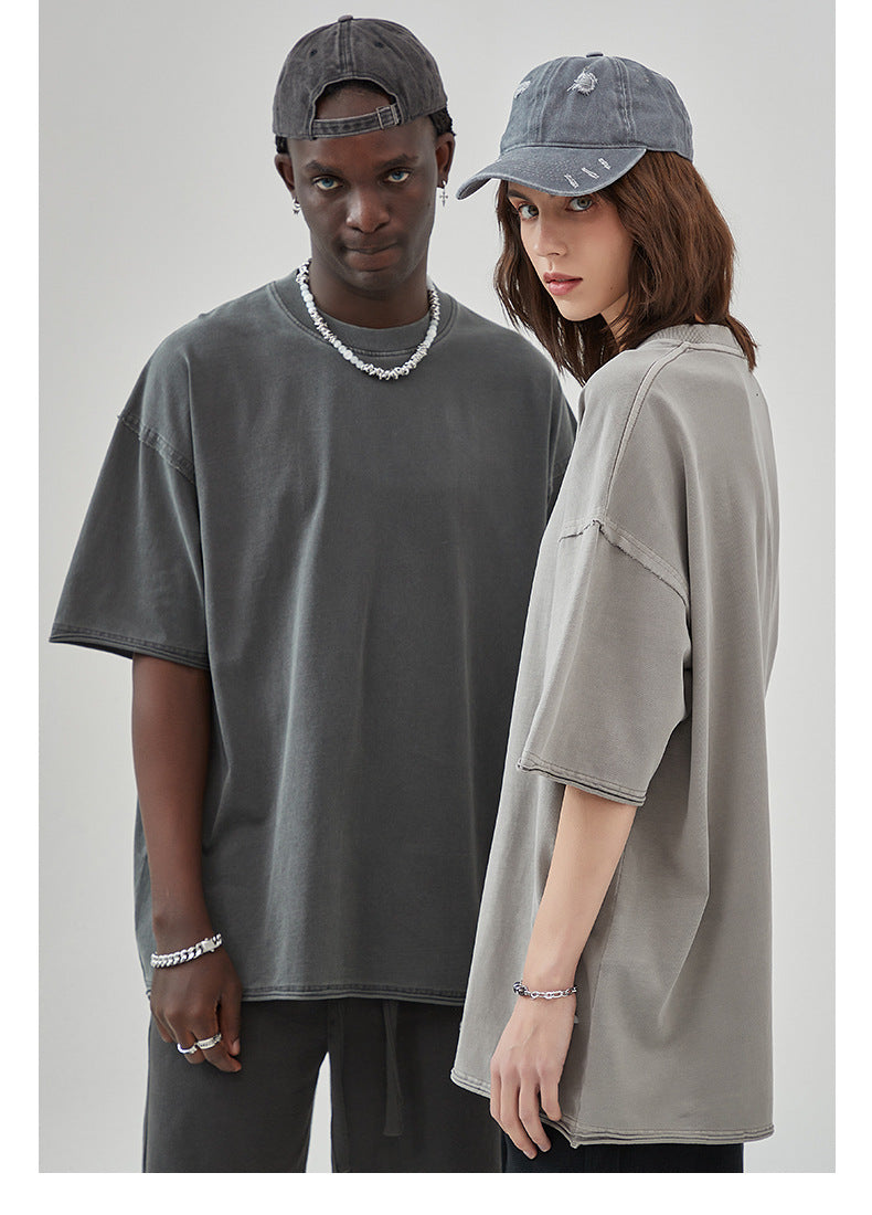 Oversize Washed Short-sleeve T-shirt WN6626