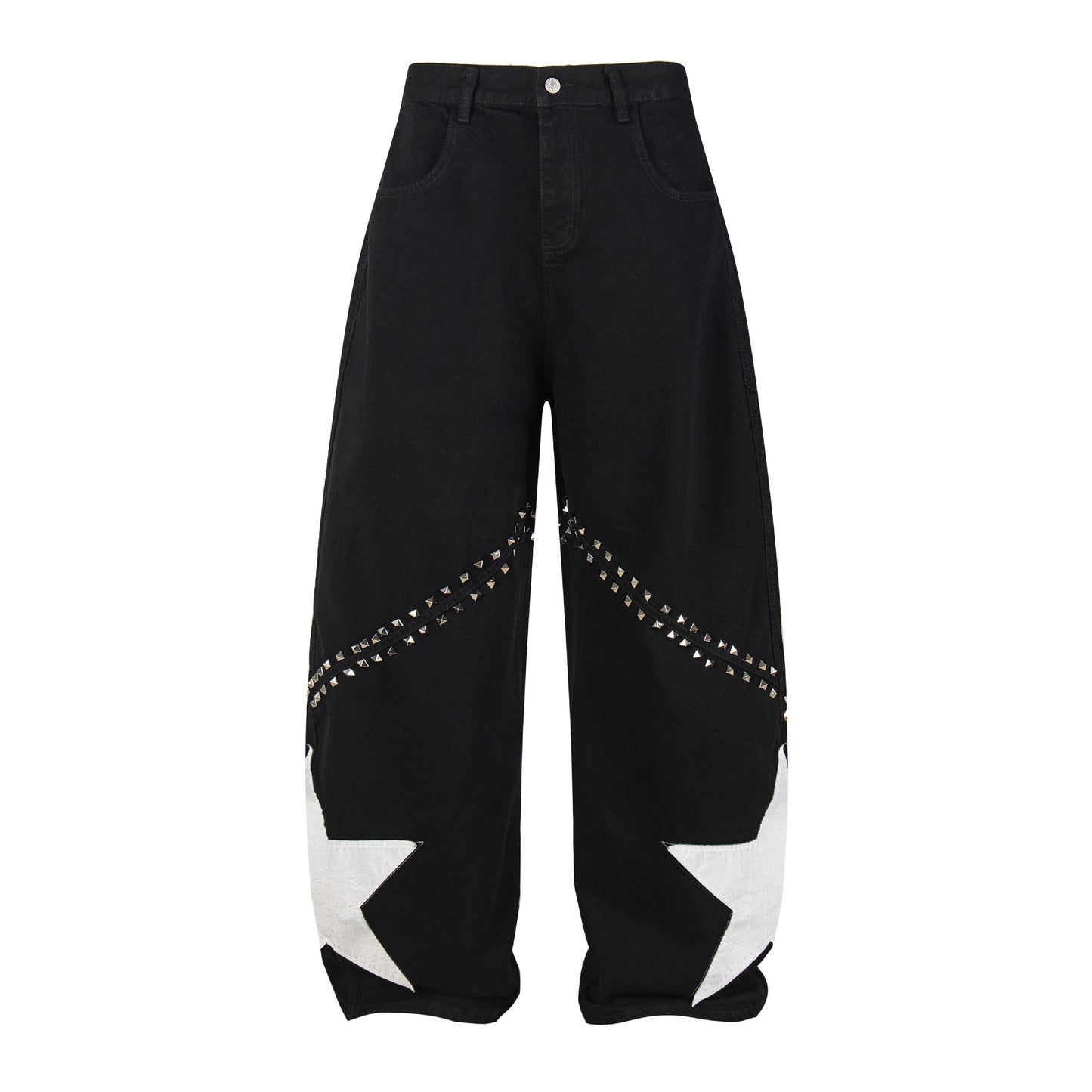 Star Studs Wide Leg Denim Jeans WN25509