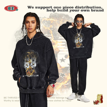 Graffiti Design Oversize Hoodie WN9966