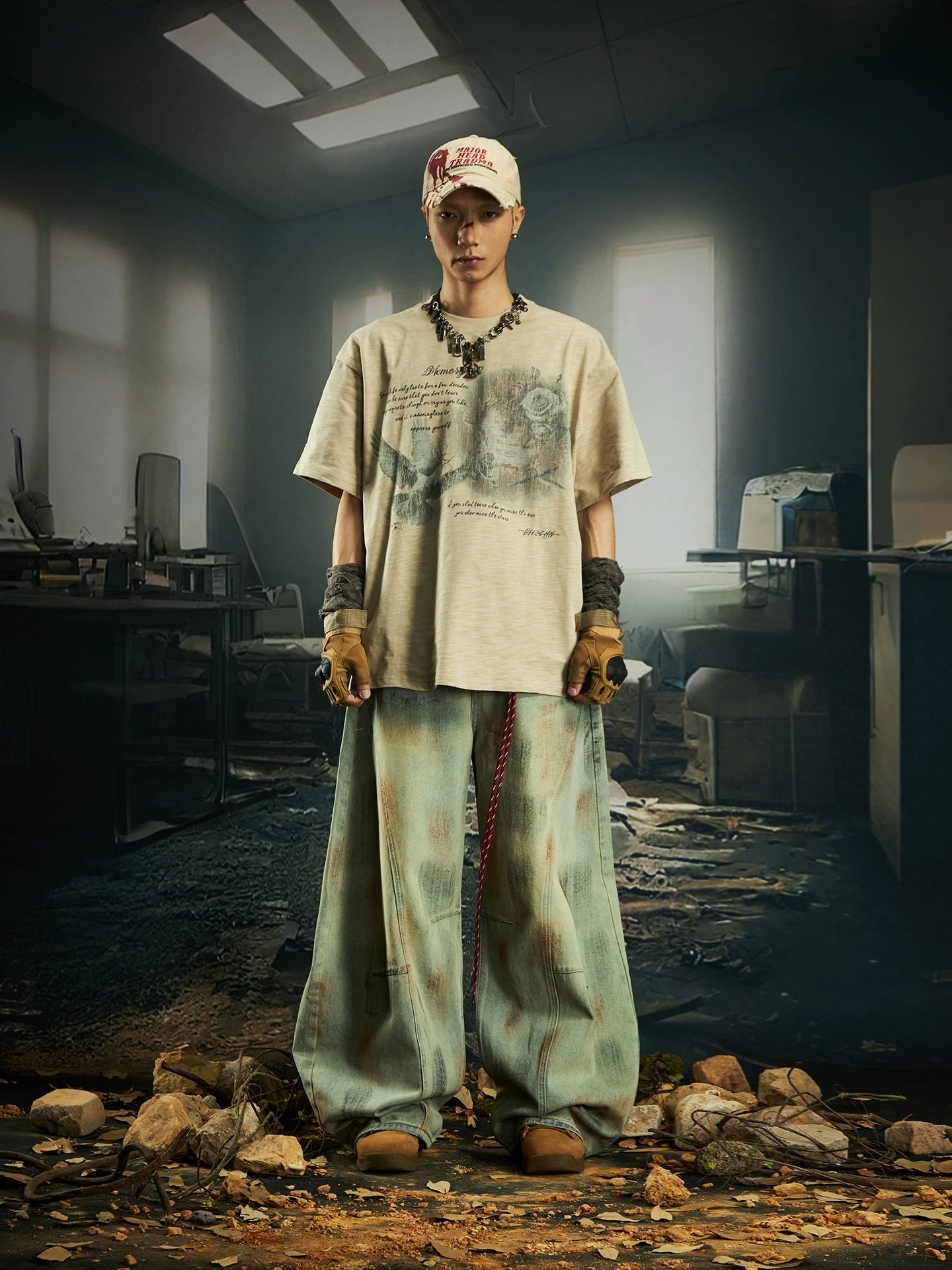 Print Breathable Pure Cotton Short Sleeve T-Shirt WN20549