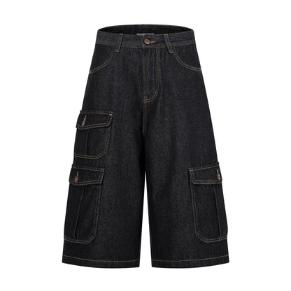 Wide Cargo Denim Half Jeans WN25807
