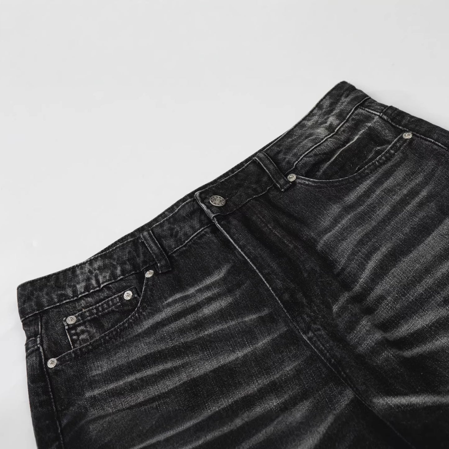 Washed Whisker Wide Leg Denim Jeans WN23063