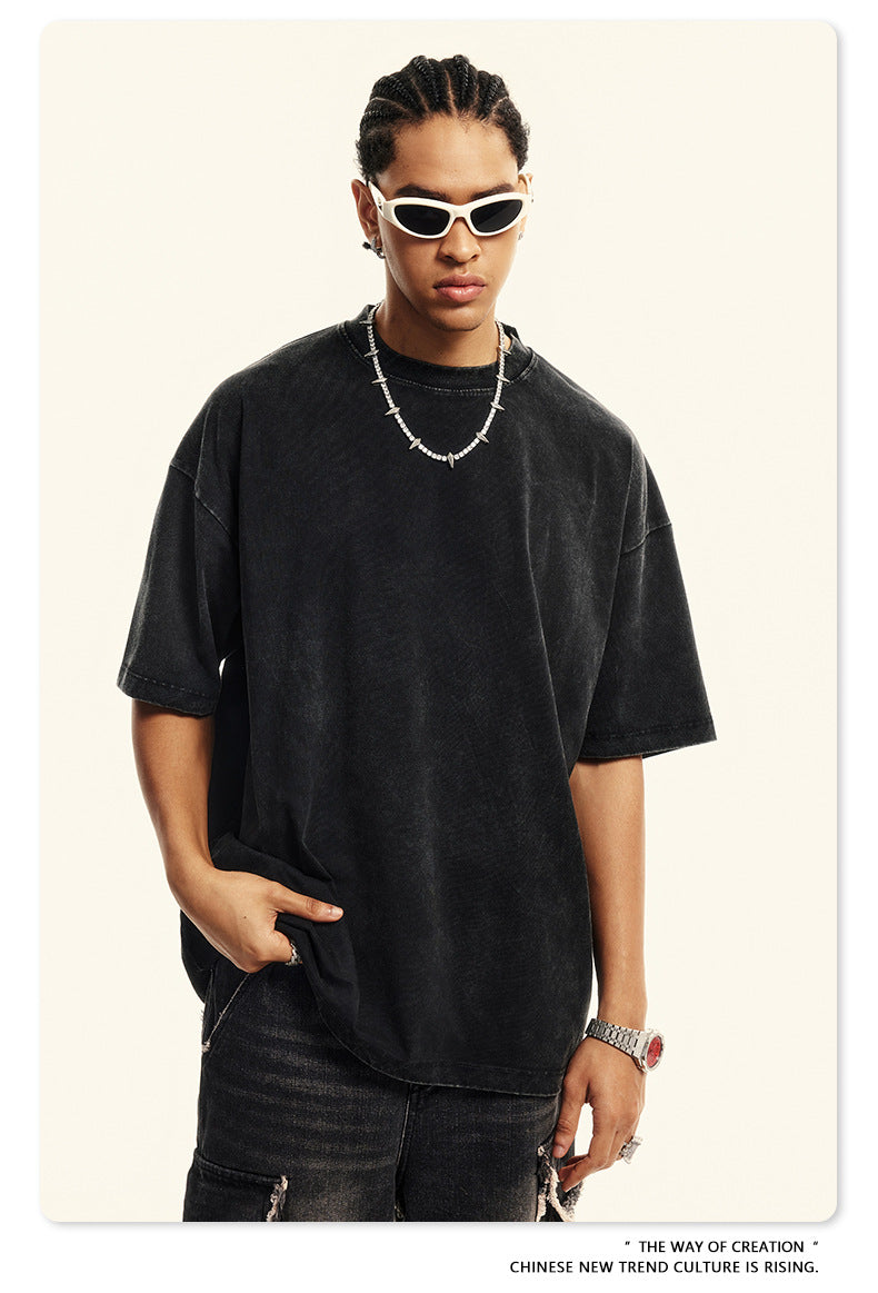 Washed Oversize Short-sleeve T-shirt WN6456