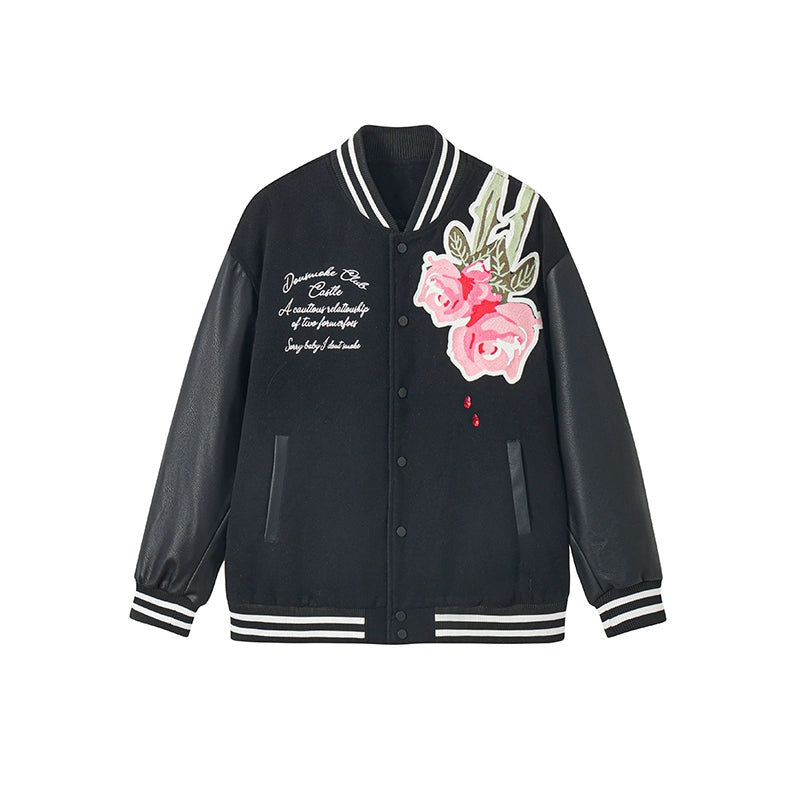 Rose Embroidery Baseball Jacket WN10127