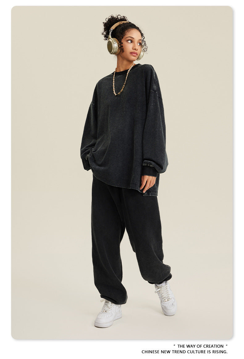 Oversize Washed Long-sleeve t-shirt WN6053