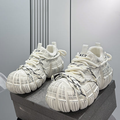 Tire-Sole Platform Lace-Up Sneakers WN24802