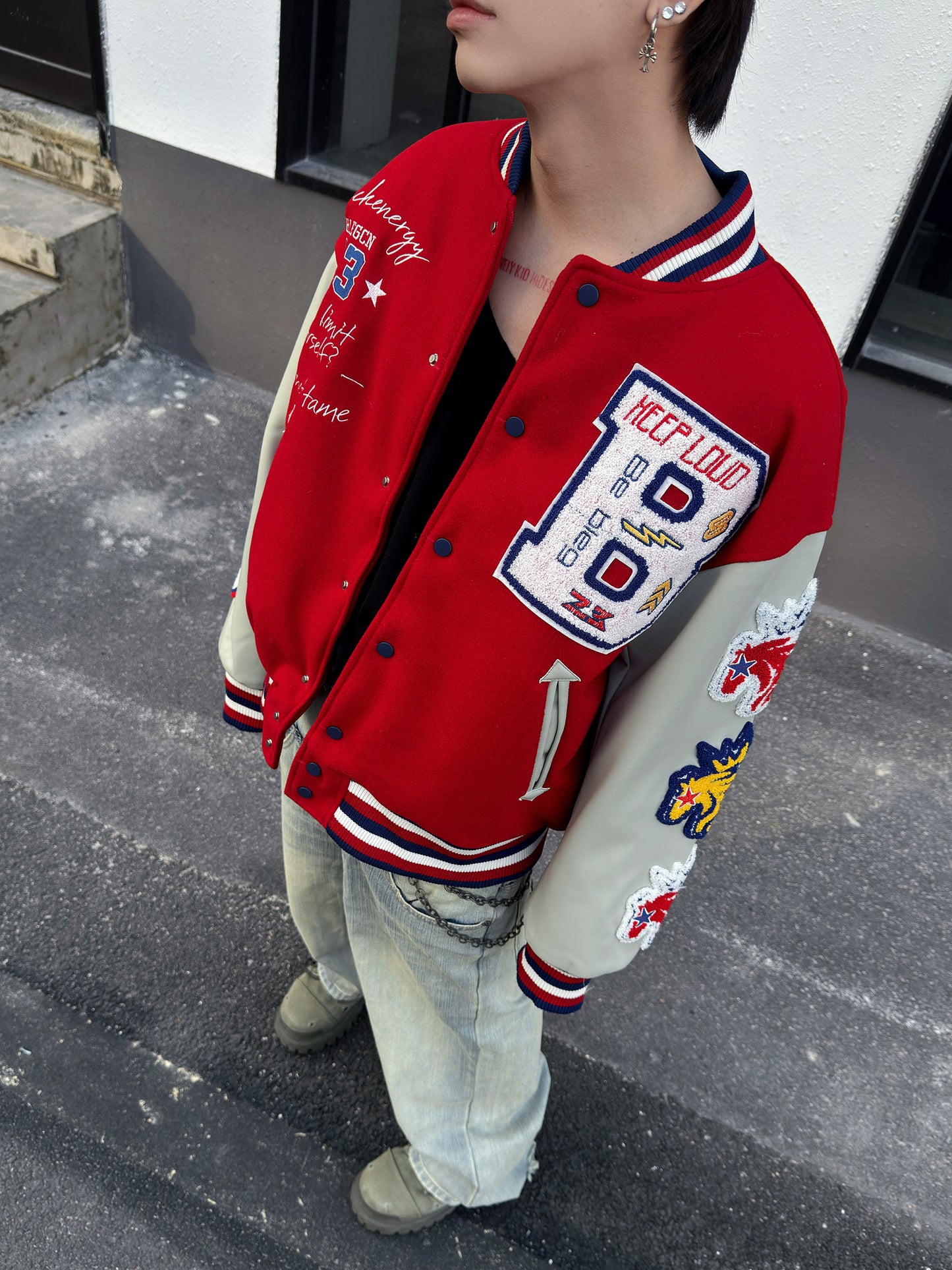 Heavyweight Embroidery Baseball Jacket WN23014