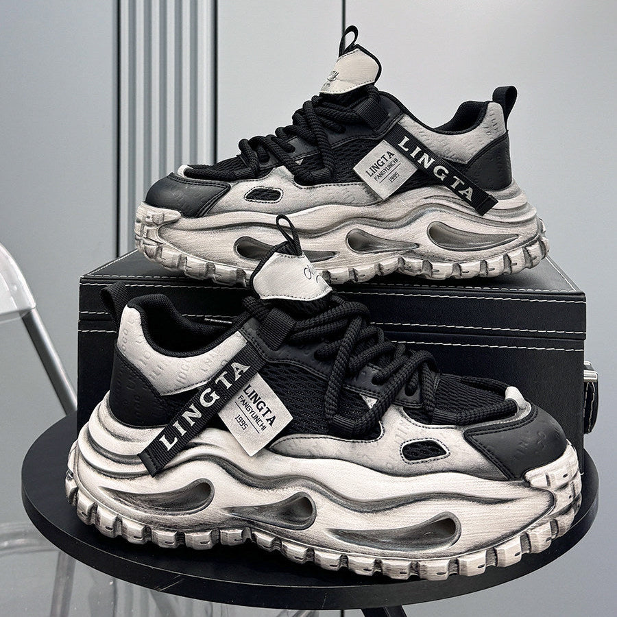 Breathable Mesh Platform Height-Increasing Dad Sneakers WN24748