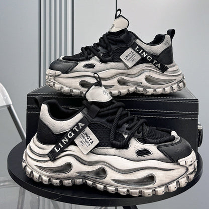 Breathable Mesh Platform Height-Increasing Dad Sneakers WN24748