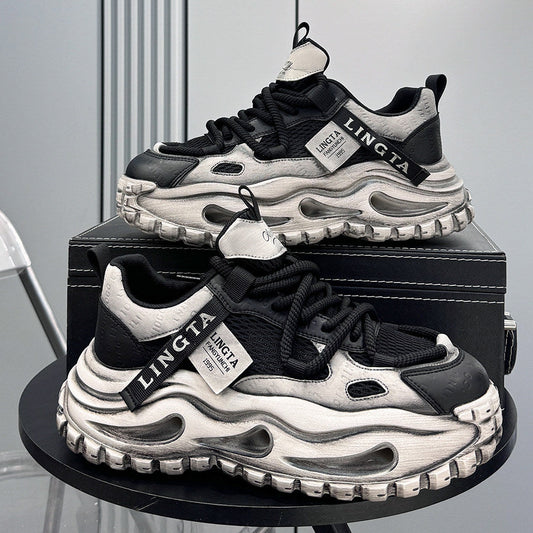 Breathable Mesh Platform Height-Increasing Dad Sneakers WN24748