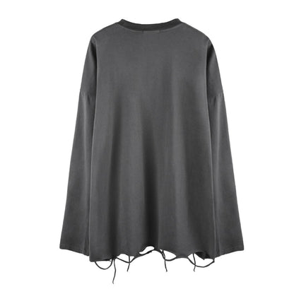 Raw Hem Damage Long Sleeve T-Shirt WN26833