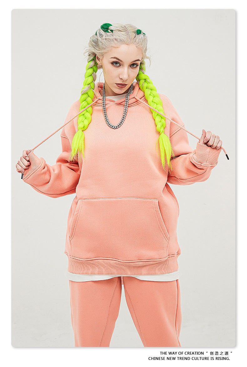 Fleece Lining Oversize Hoodie & Fleece Lining Sweatpants Setup WN9931-K2