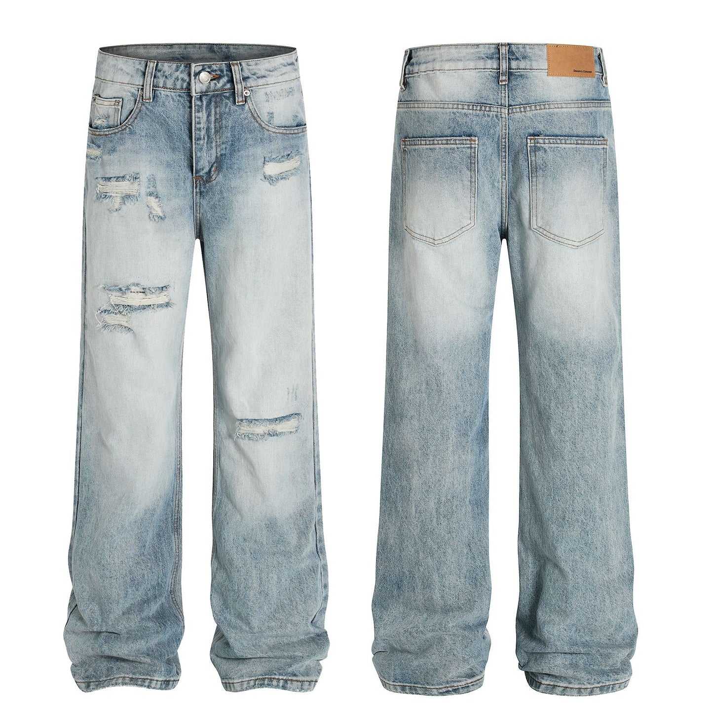 Washed Damage Flare Denim Jeans WN26068